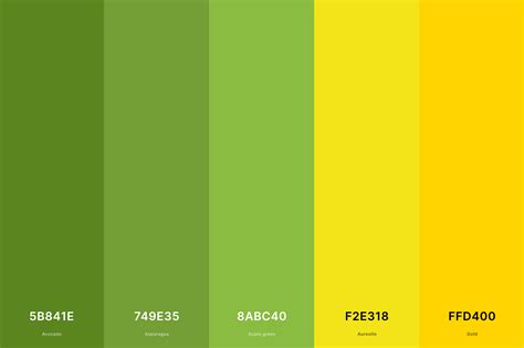 Vibrant Green Yellow Color Palettes Gallery 10