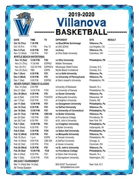 Villanova Calendar Best Practices