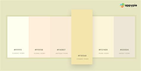 Vintage ivory color palette