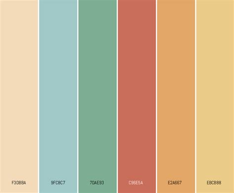 Vintage pastel color palette