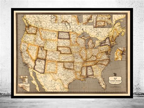 Vintage US Map Prints