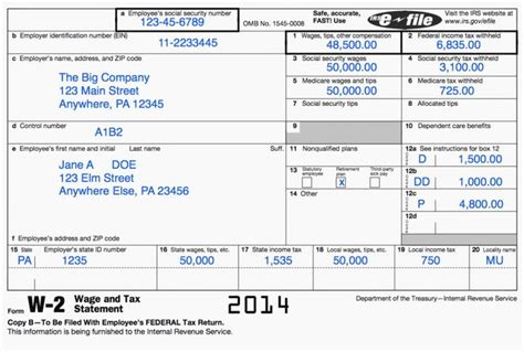 W2 form sample