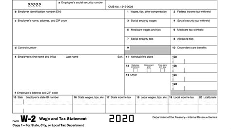 W2 form template free