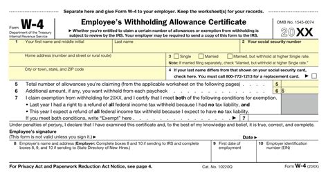 W4 Form Template 4