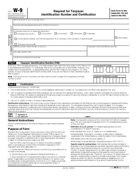 Importance of W-9 Form