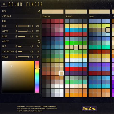 Warframe Color Palette Code 1