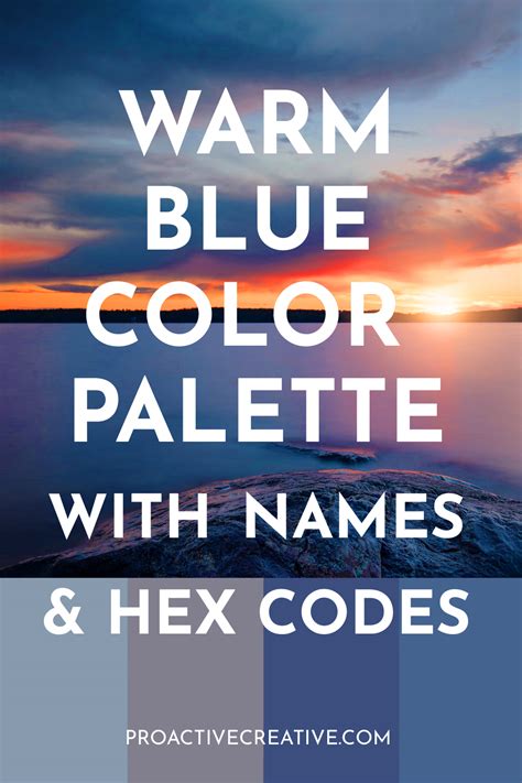 Warm blue color palettes for designs