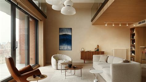 A warm and inviting living room with neutral brown color palette