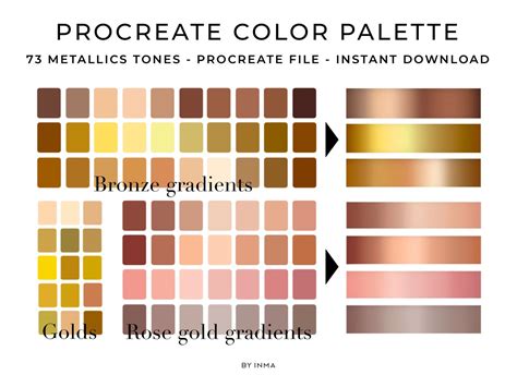 Warm metallics color palette