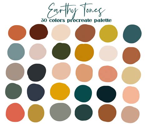 Earthy tones color palette