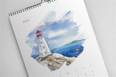 Watercolor calendar illustrations