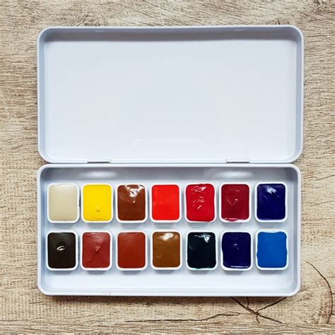 Watercolor palette with artist-grade pigments