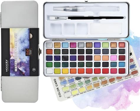 Watercolor palette with sponges