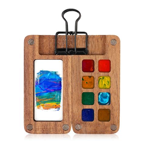 Watercolour paint palette with bright colours