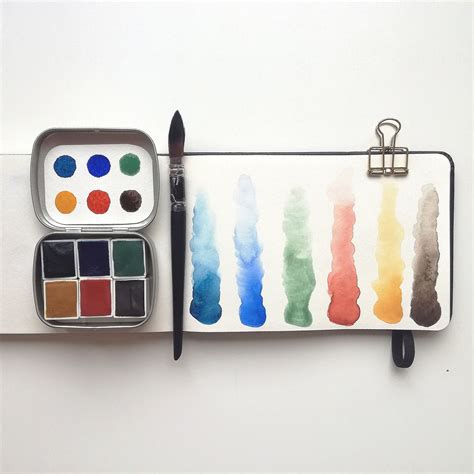 Watercolour travel palette with additional features