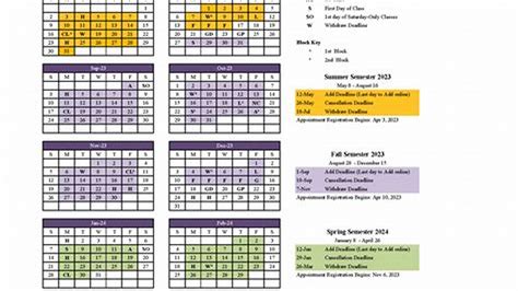 WCC Academic Calendar Example