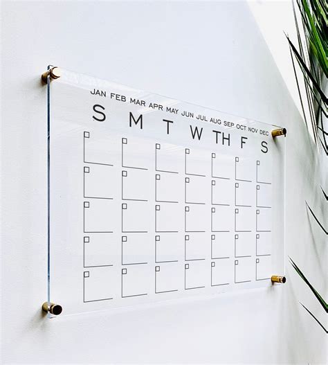 Weekly acrylic wall calendars