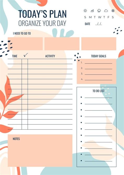 Variety of weekly planner designs