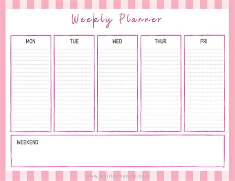 Weekly planner printable motivation