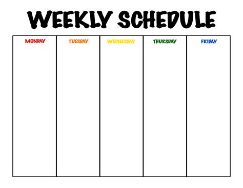 Weekly schedule prints