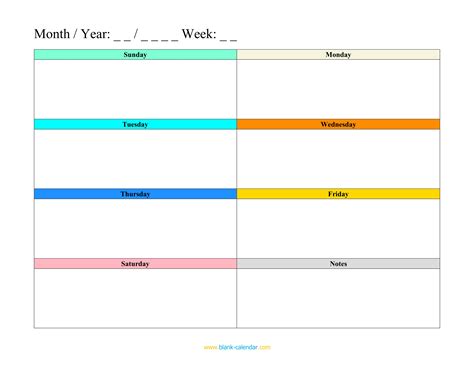 Weekly Schedule Template