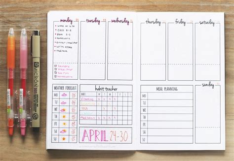 Weekly Spread Template