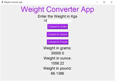 Weight conversion app