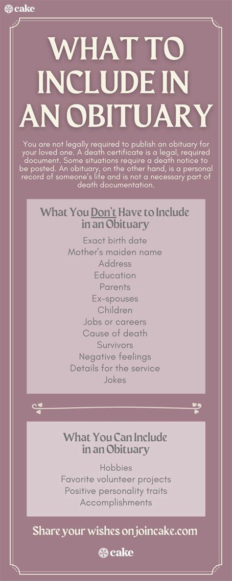 What to Include in an Obituary