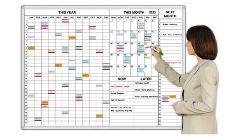 Using a whiteboard calendar for task management