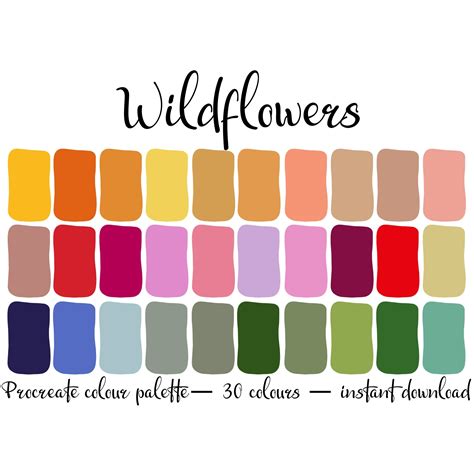 Wildflower wedding color palette inspiration