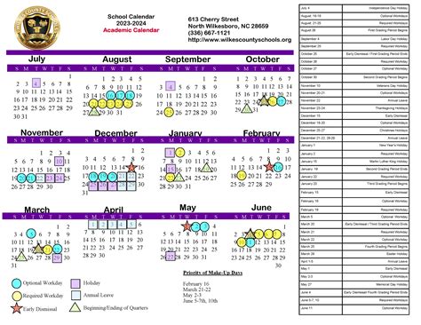 Wilkes County Schools Calendar