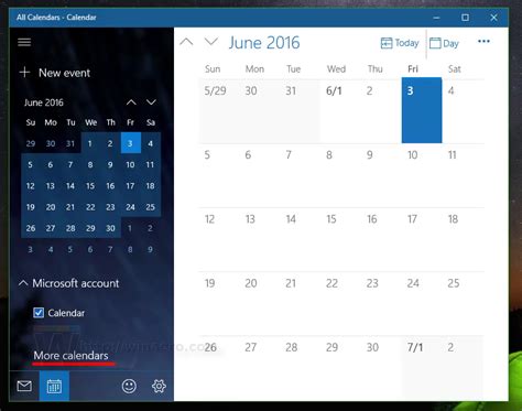 Windows Calendar Features