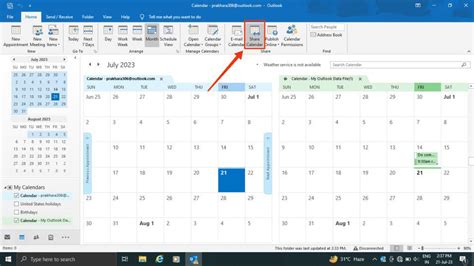 Windows Calendar Sharing