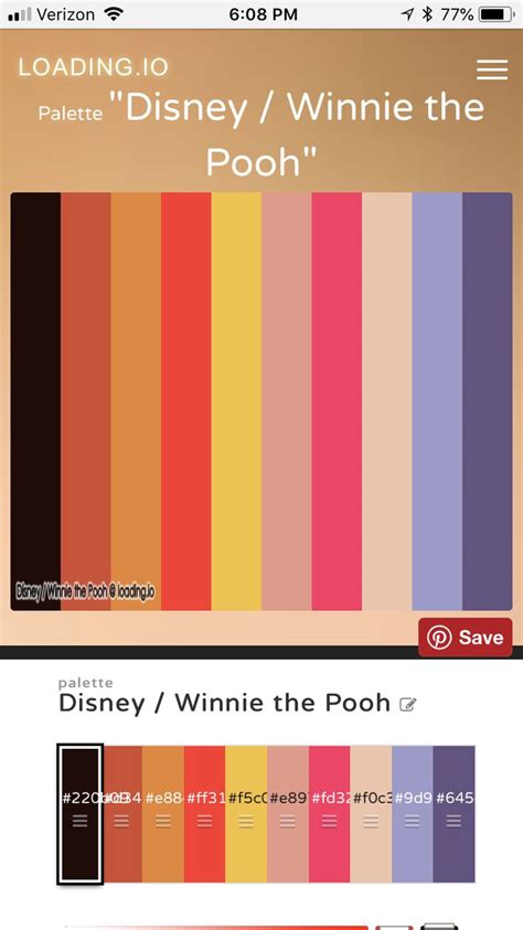 Winnie the Pooh Color Palette Inspiration 2