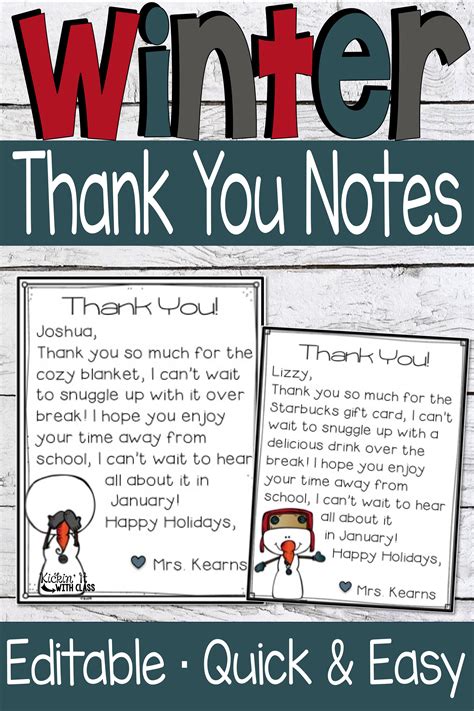 Winter Thank You Note Ideas