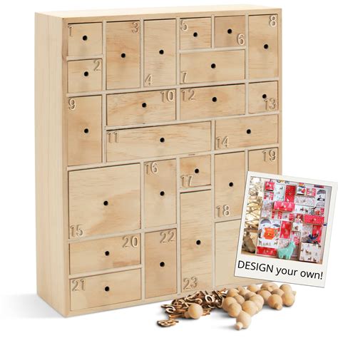 Wooden Advent Calendar with Drawers