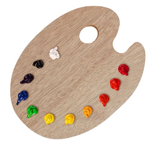 Wooden watercolor palette with built-in mixing area