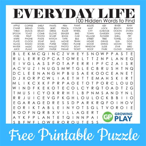 Word Find Printable Games for Adults