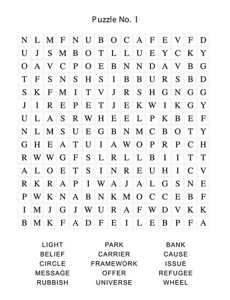 Word Find Printable Puzzles