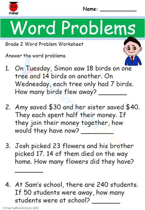 Word Problems Worksheets