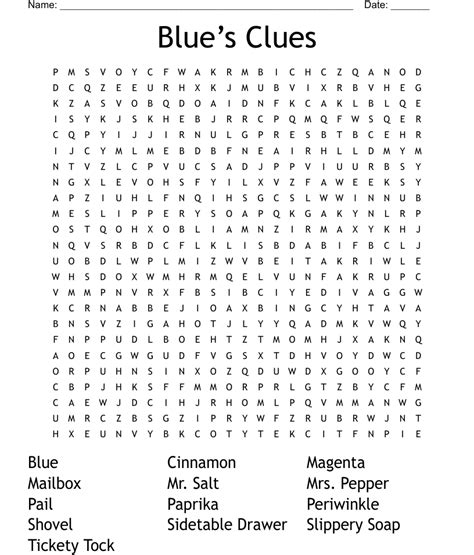 Word search clues and hints