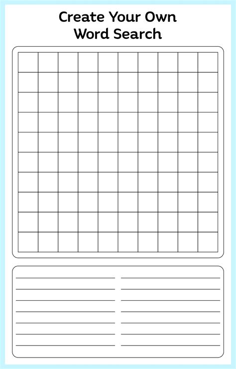 Word search grid with letters