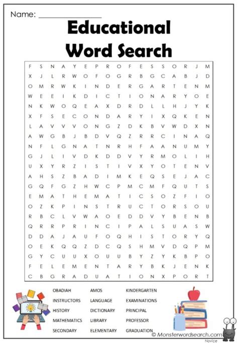 Word Search Printable for Education