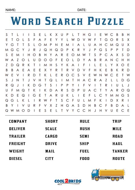 Description of Word Search Printable