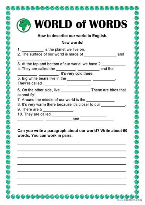 Word Search Printables for Vocabulary Building