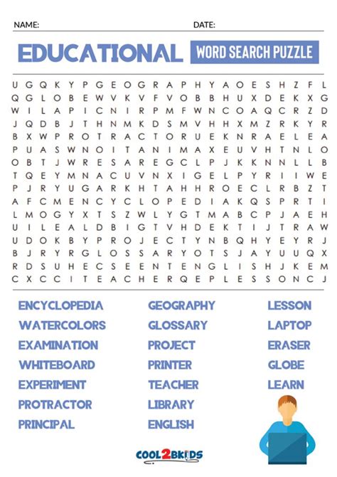 Word Search Puzzle for Education