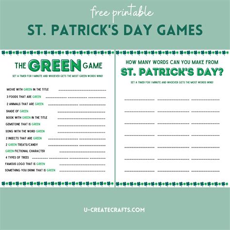 Working with shamrock printables