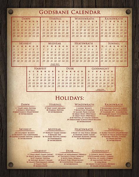 World Building with Calendars