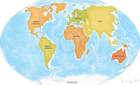 World map continents