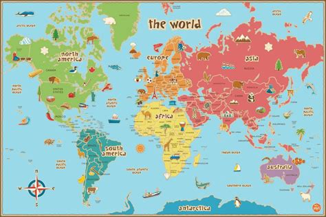 World map printable for education